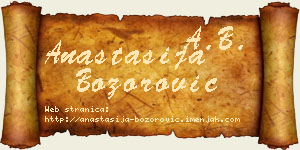 Anastasija Božorović vizit kartica